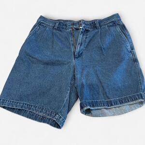 Dockers blue denim high waisted mom shorts with a relaxed fit 32” waist